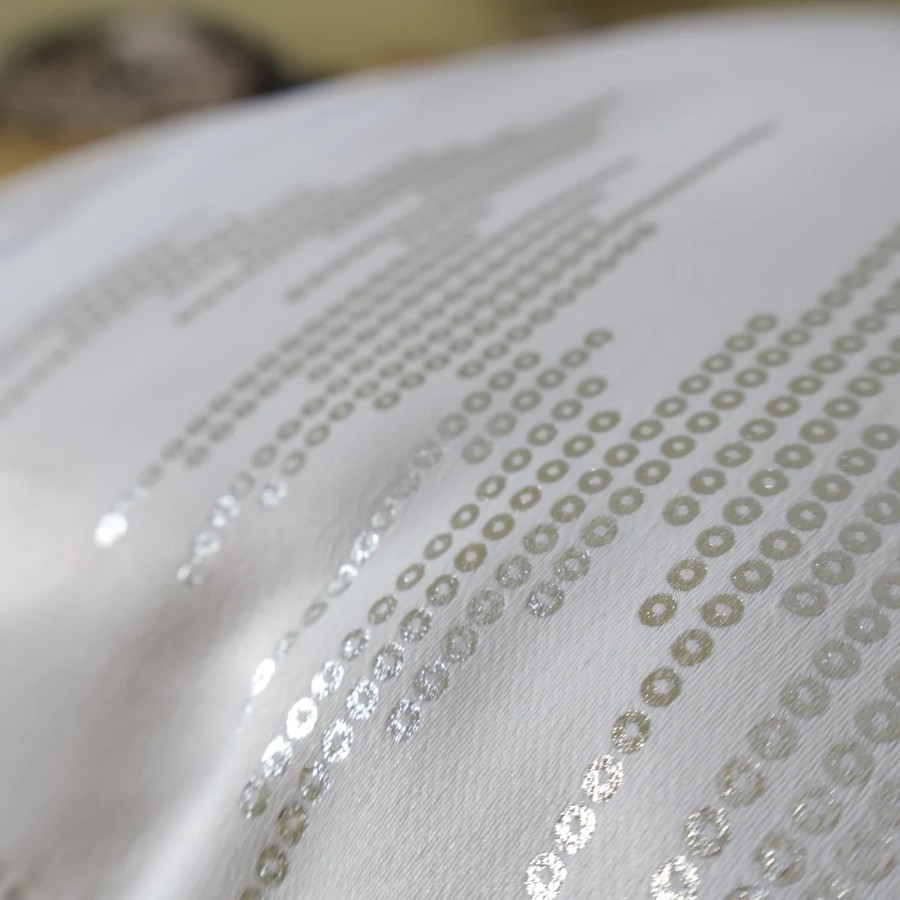 Poszewka na poduszkę biała srebrne dodatki jak cekiny 318 – Dodatki – zdjęcie 5