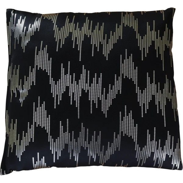 Poszewka na poduszkę czarna srebrne dodatki jak cekiny 319 – Dodatki – zdjęcie 1