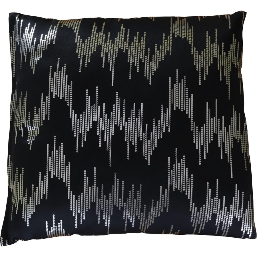 Poszewka na poduszkę czarna srebrne dodatki jak cekiny 319 – Dodatki – zdjęcie 1