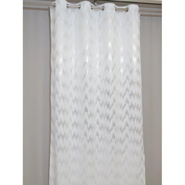 Zasłona biało srebrna zaciemniająca cekiny 320 – Zasłony – zdjęcie 4
