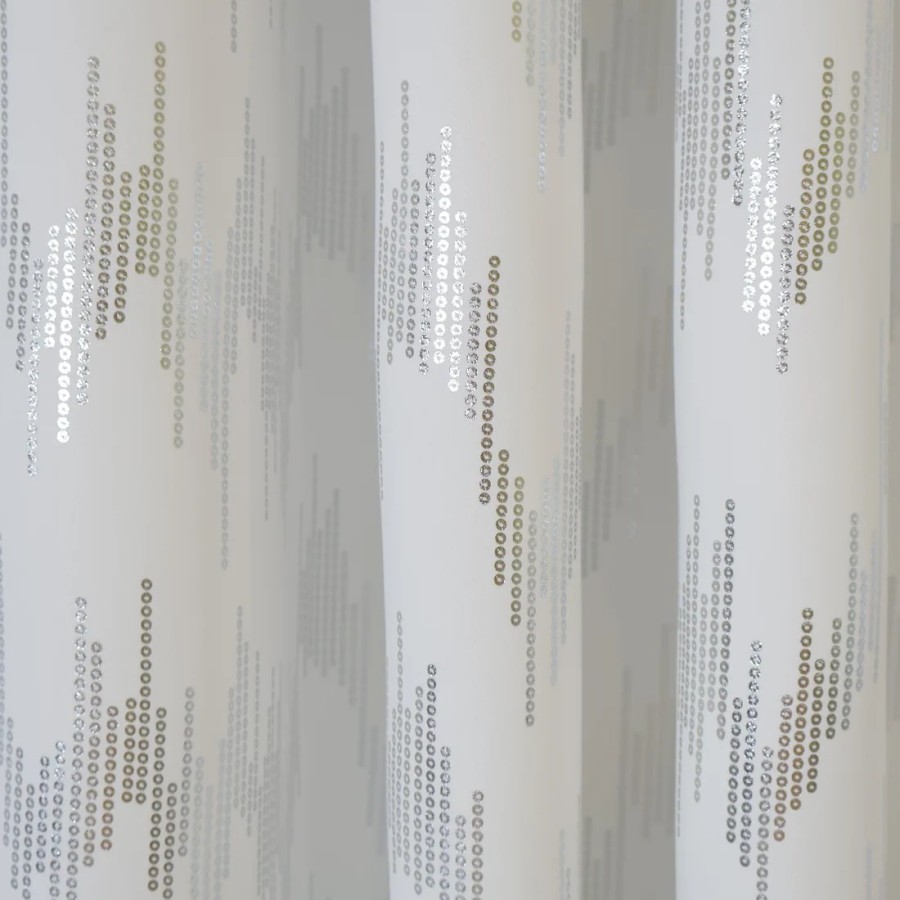 Zasłona biało srebrna zaciemniająca cekiny 320 – Zasłony – zdjęcie 1