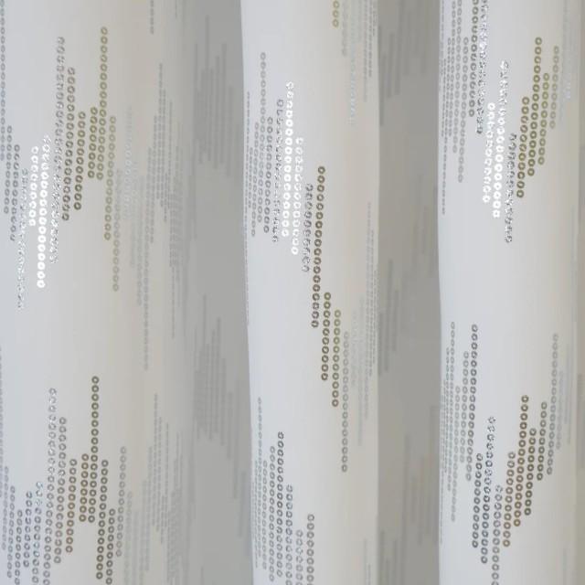 Zasłona biało srebrna zaciemniająca cekiny 320 – Zasłony – zdjęcie 1