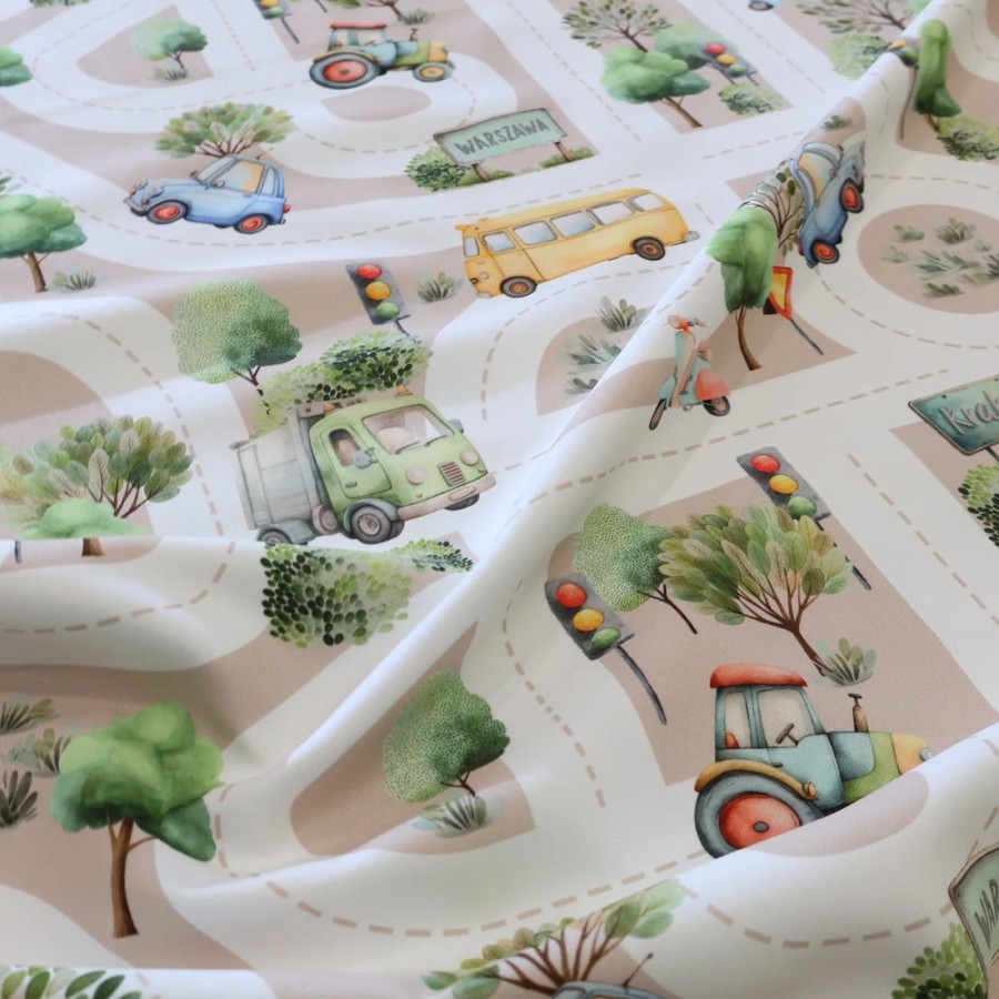 Zasłona dziecięca pojazdy traktory auta droga 321 – Zasłony – zdjęcie 5