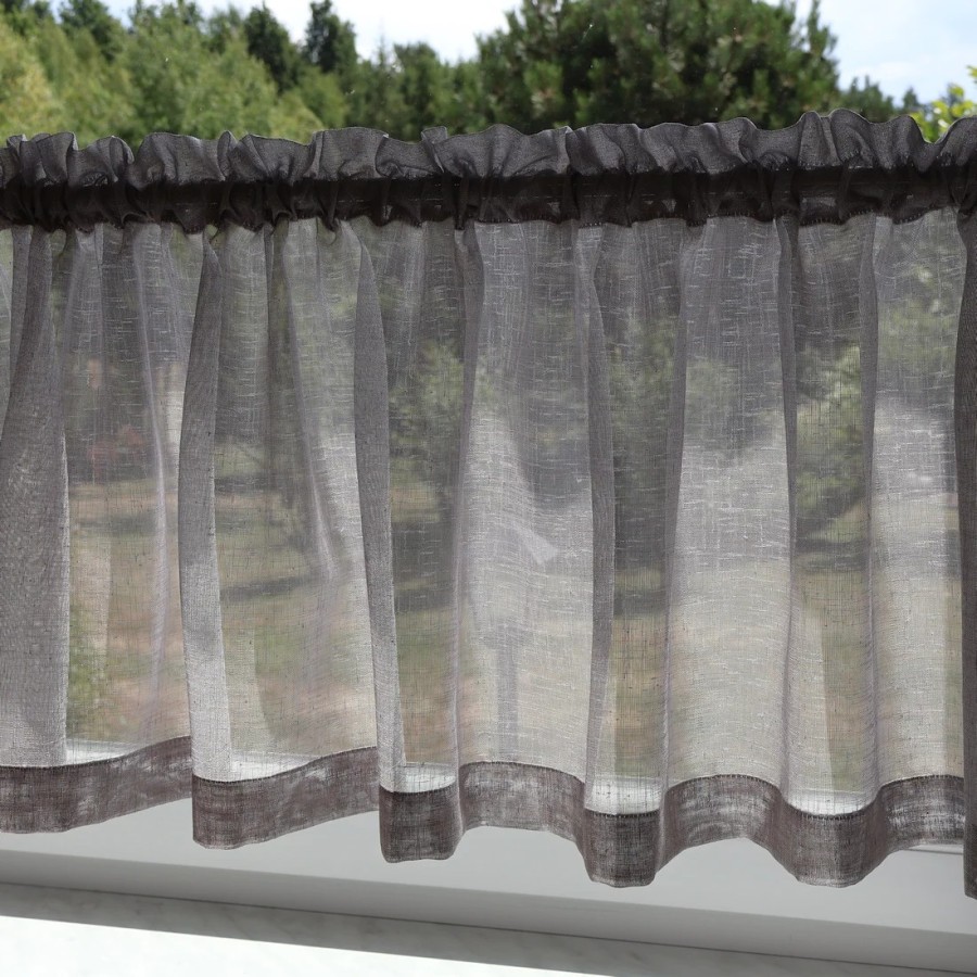 Firana zazdrostka do kuchni szara 324 – Do kuchni – zdjęcie 2