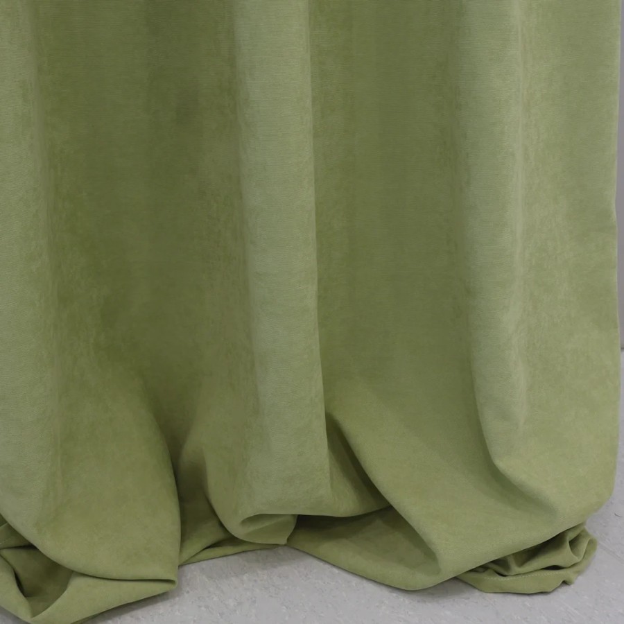 Zasłona jasno zielony oliwkowy efekt zamszu 326 – Zasłony – zdjęcie 2