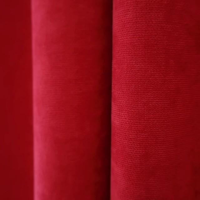 Zasłona czerwony bordowy efekt zamszu 327 – Zasłony – zdjęcie 1