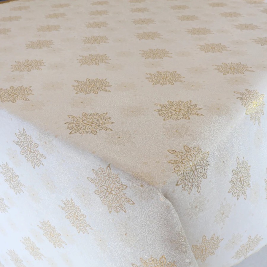 Tkanina dekoracyjna plamoodporna kremowo złoty 331 – Na metry – zdjęcie 2