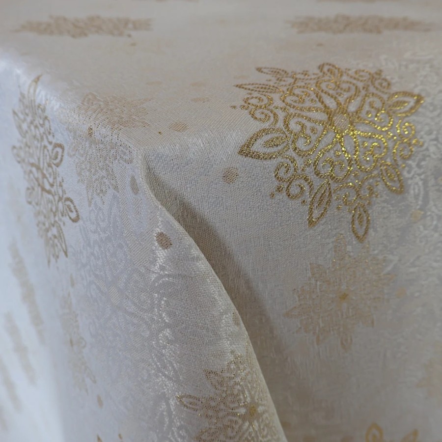 Tkanina dekoracyjna plamoodporna kremowo złoty 331 – Na metry – zdjęcie 4