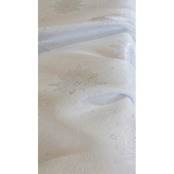 Tkanina dekoracyjna plamoodporna biało srebrny 332 – Na metry – zdjęcie 2