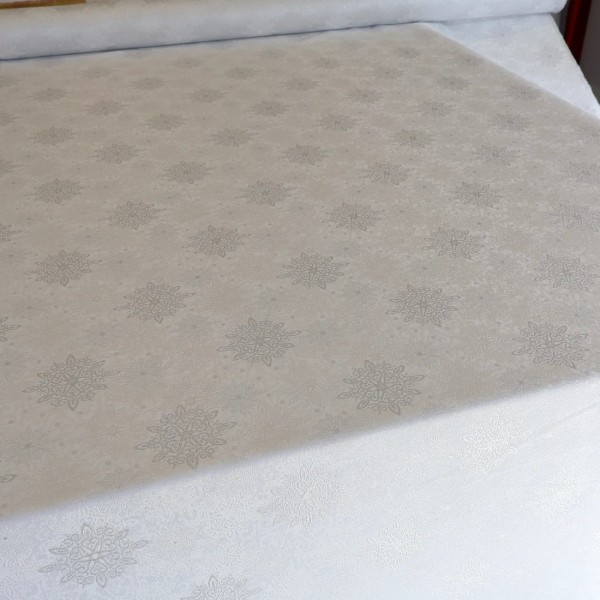 Tkanina dekoracyjna plamoodporna biało srebrny 332 – Na metry – zdjęcie 3