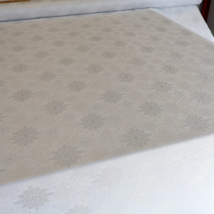 Tkanina dekoracyjna plamoodporna biało srebrny 332 – Na metry – zdjęcie 3