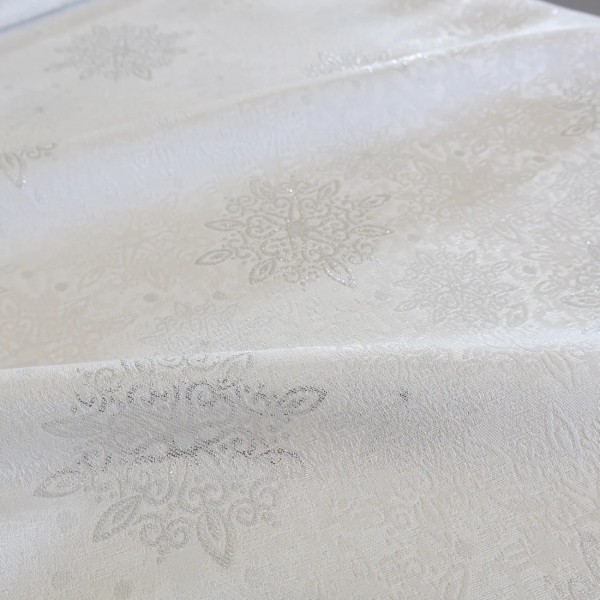 Tkanina dekoracyjna plamoodporna biało srebrny 332 – Na metry – zdjęcie 1