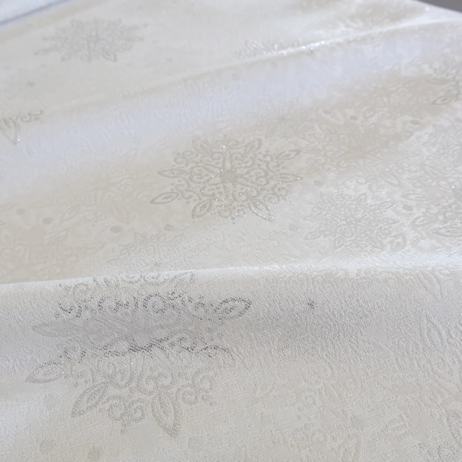 Tkanina dekoracyjna plamoodporna biało srebrny 332 – Na metry – zdjęcie 1