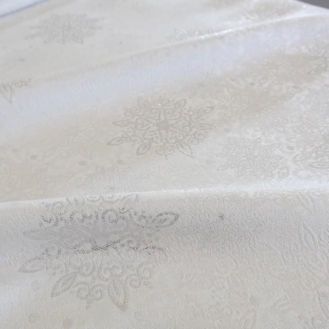 Tkanina dekoracyjna plamoodporna biało srebrny 332 – Na metry – zdjęcie 1