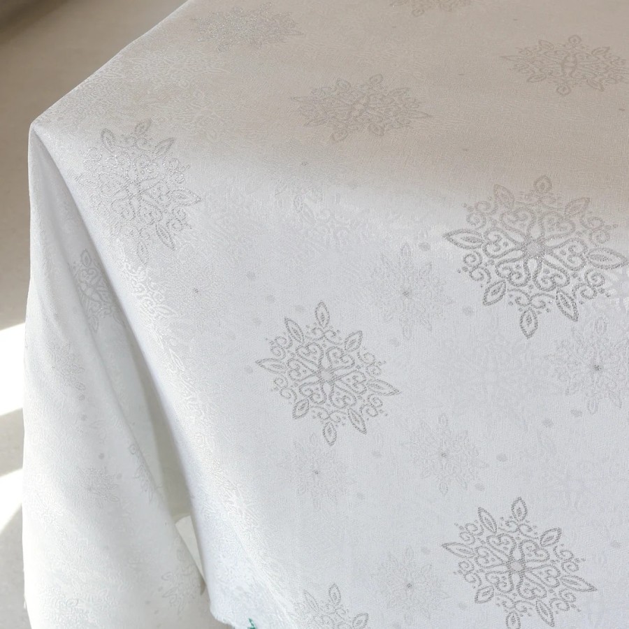 Tkanina dekoracyjna plamoodporna biało srebrny 332 – Na metry – zdjęcie 5