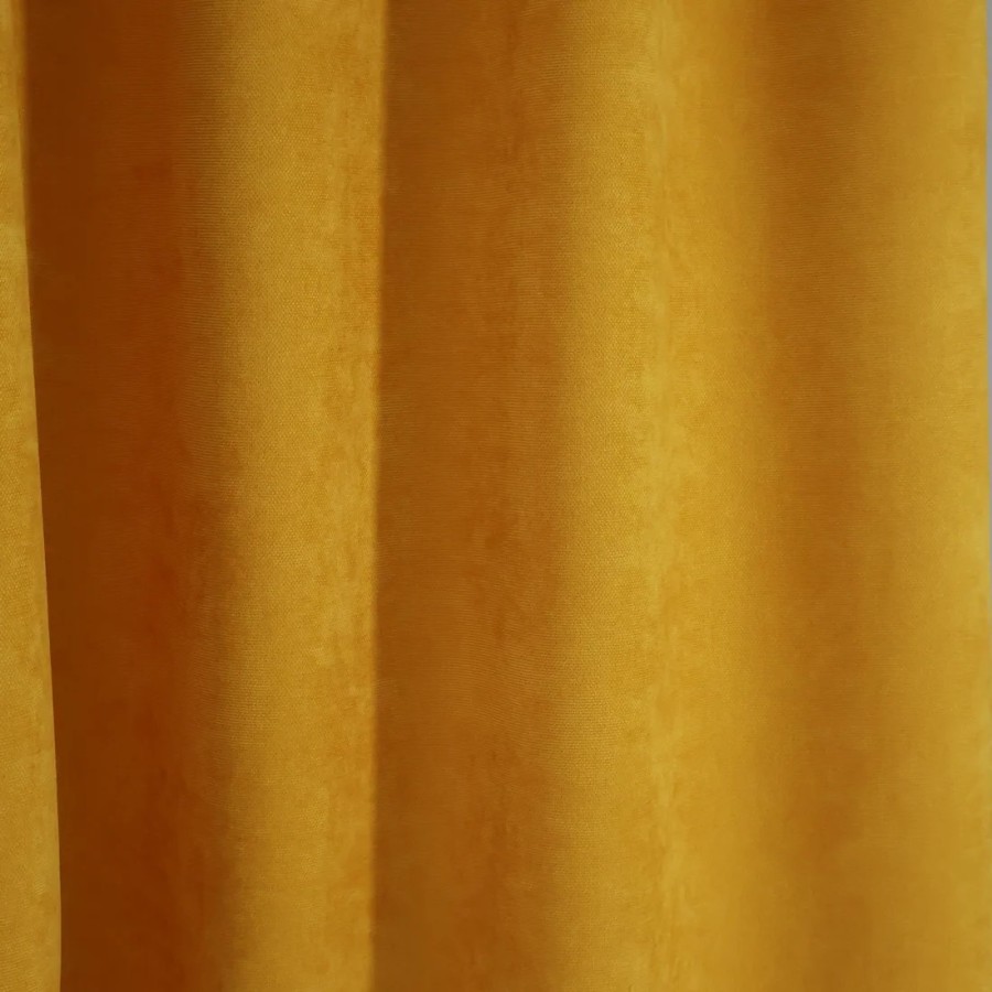 Zasłona kolor musztardowy efekt zamszu 337 – Zasłony – zdjęcie 1