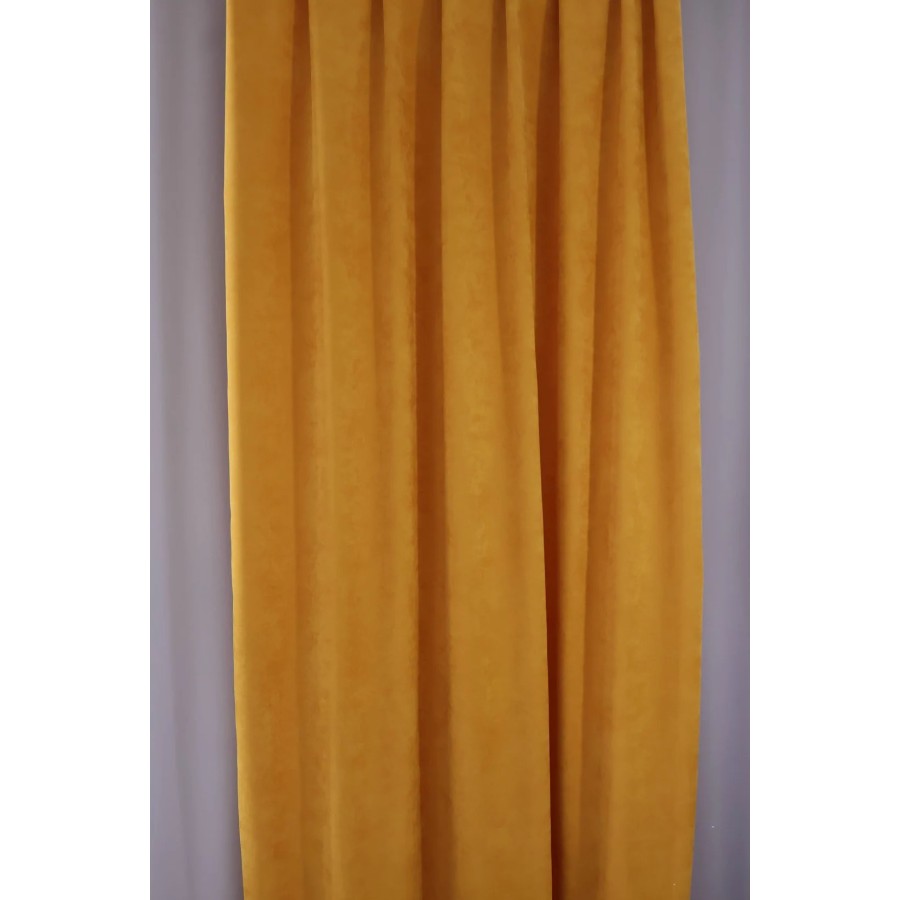 Zasłona kolor musztardowy efekt zamszu 337 – Zasłony – zdjęcie 2