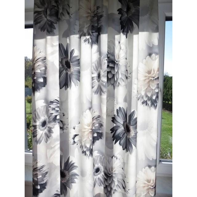 Zasłona gotowa kwiaty 3D efekt zamszu 050 – Zasłony – zdjęcie 2