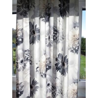 Zasłona gotowa kwiaty 3D efekt zamszu 050 – Zasłony – zdjęcie 2