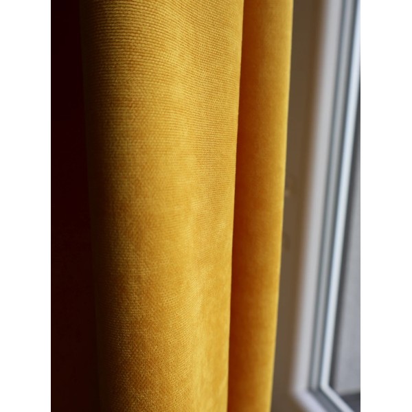 Zasłona kolor musztardowy efekt zamszu 337 – Zasłony – zdjęcie 4
