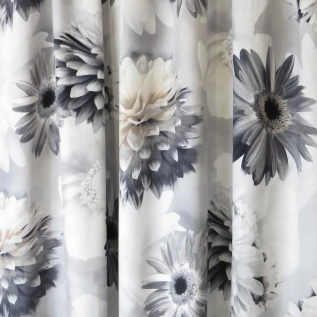 Zasłona gotowa kwiaty 3D efekt zamszu 050 – Zasłony – zdjęcie 1