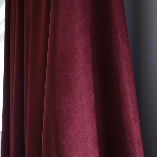 Zasłona kolor bordowy ciemny efekt zamszu 338 – Zasłony – zdjęcie 3