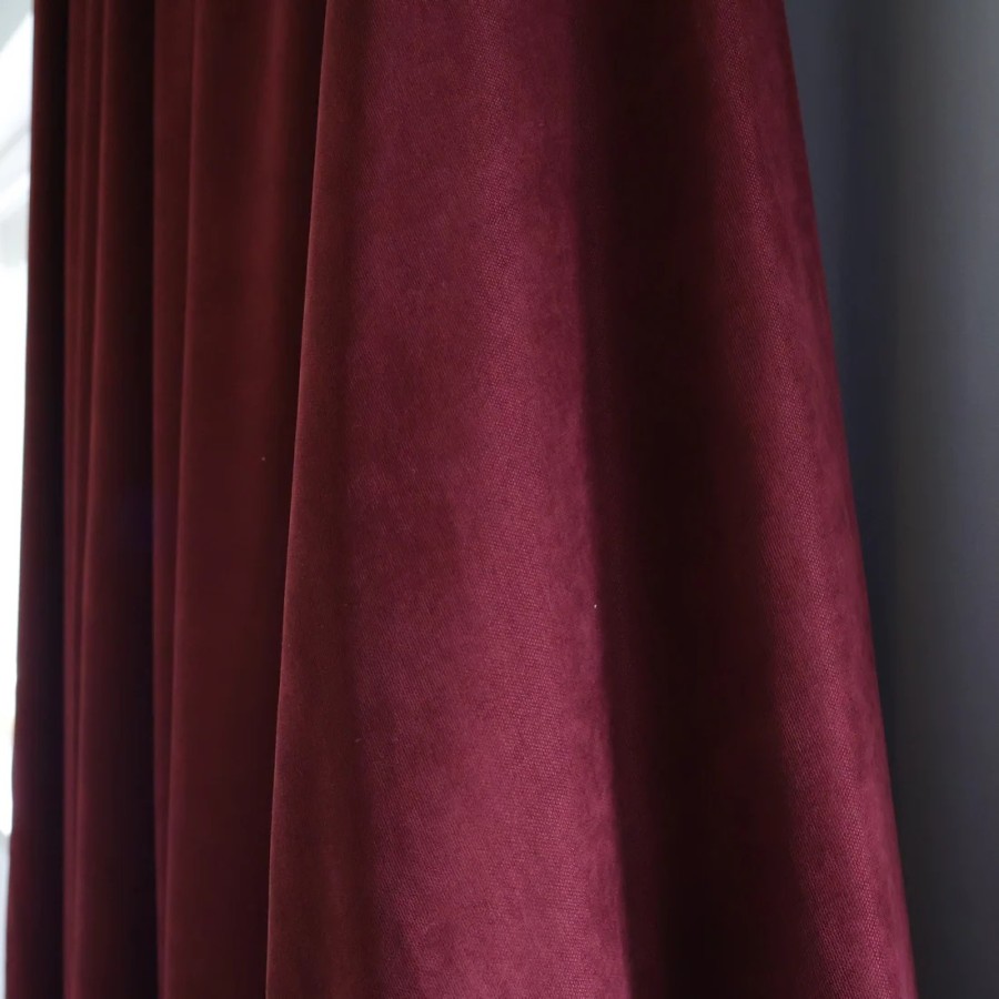 Zasłona kolor bordowy ciemny efekt zamszu 338 – Zasłony – zdjęcie 3