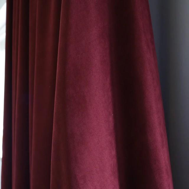 Zasłona kolor bordowy ciemny efekt zamszu 338 – Zasłony – zdjęcie 3