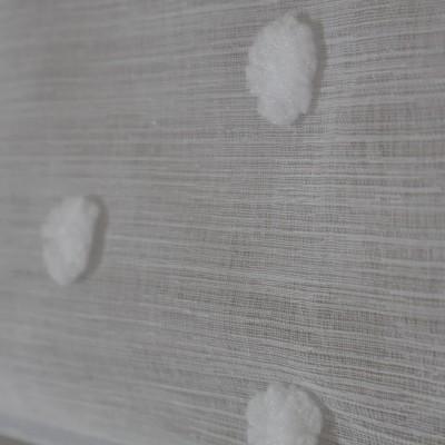 Firana panel wachlarz tkanina bąbelki pomponiki biały 339 – Firany – zdjęcie 2