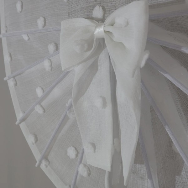 Firana panel wachlarz tkanina bąbelki pomponiki biały 339 – Firany – zdjęcie 5