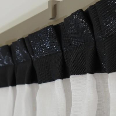 Firana z czarnymi koralikami surówka naturalny wygląd 342 – Firany – zdjęcie 7