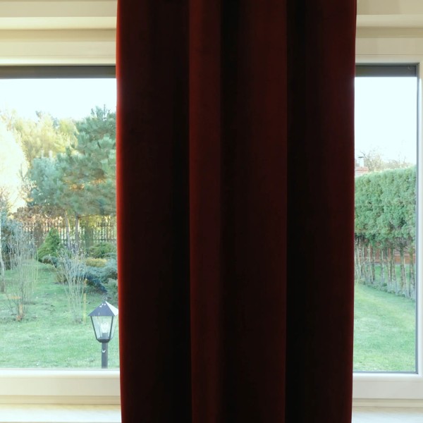 Zasłona kolor bordowy tkanina velvet 344 – Zasłony – zdjęcie 4