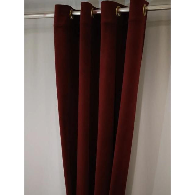 Elegancka bordowa zasłona velvet 344 – Zasłony – zdjęcie 5