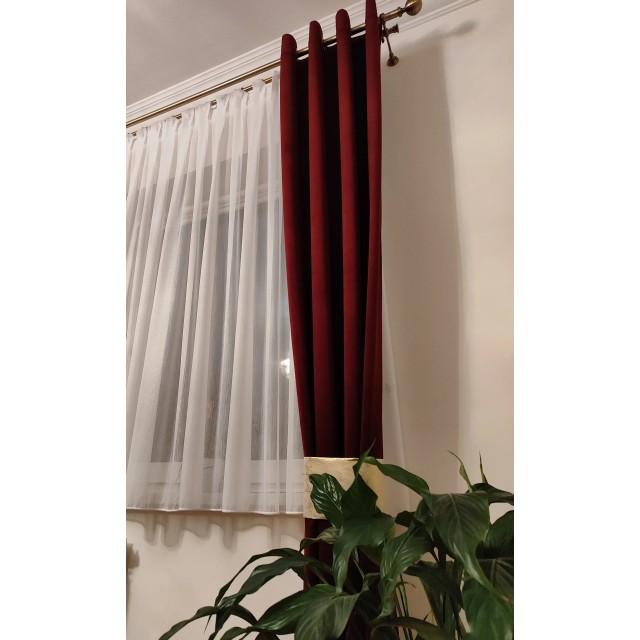 Elegancka bordowa zasłona velvet 344 – Zasłony – zdjęcie 6