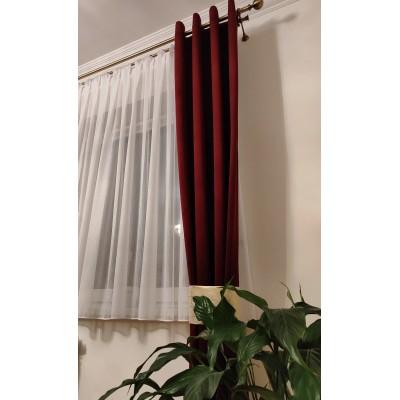 Elegancka bordowa zasłona velvet 344 – Zasłony – zdjęcie 6