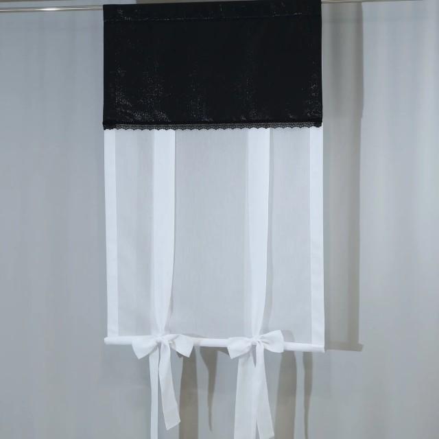 Firana tuba roletka zwijana lambrekin z gipiurą czarny 345 – Firany – zdjęcie 1