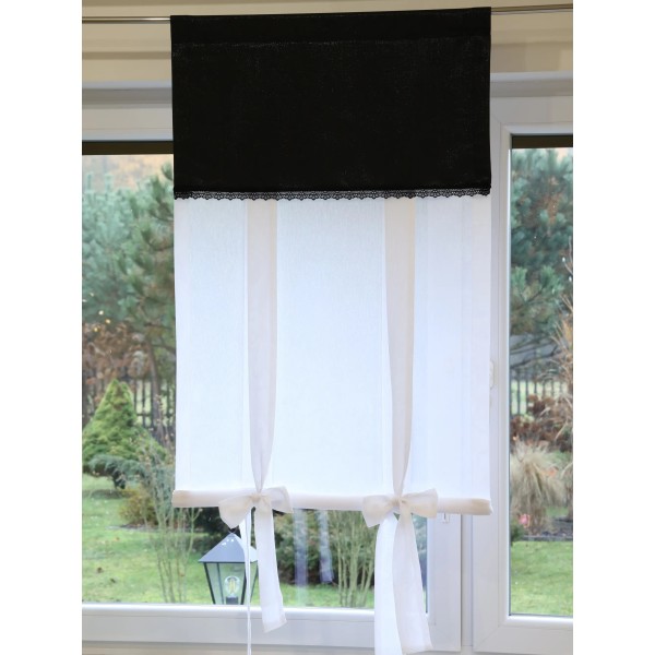 Firana tuba roletka zwijana lambrekin z gipiurą czarny 345 – Firany – zdjęcie 2