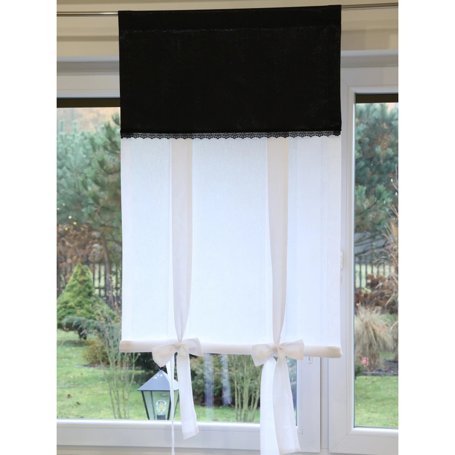 Firana tuba roletka zwijana lambrekin z gipiurą czarny 345 – Firany – zdjęcie 2
