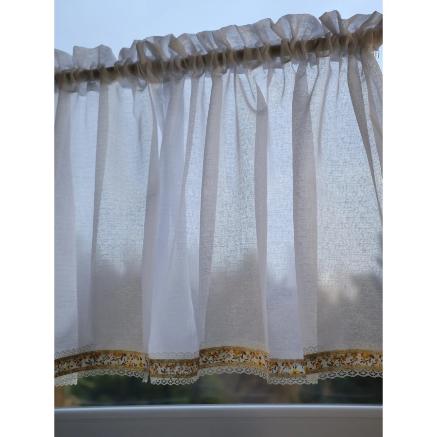 Firana zazdrostka biała styl prowansalski 125 – Do kuchni – zdjęcie 3