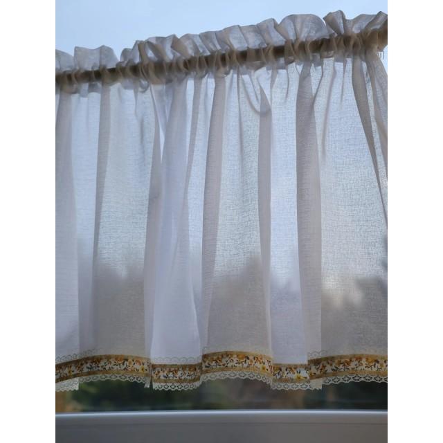 Firana zazdrostka biała styl prowansalski 125 – Do kuchni – zdjęcie 3