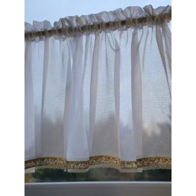 Firana zazdrostka biała styl prowansalski 125 – Do kuchni – zdjęcie 3