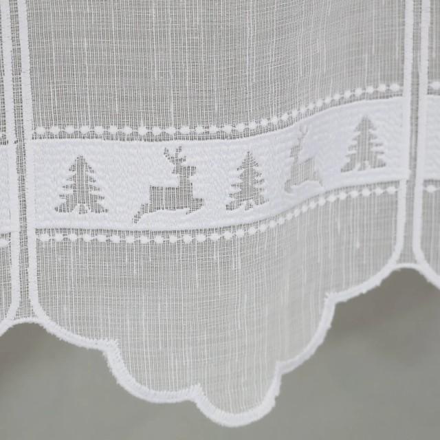 Firana zazdrostka świąteczna choinki renifery biały 346 – Do kuchni – zdjęcie 5