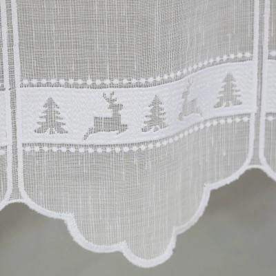 Firana zazdrostka świąteczna choinki renifery biały 346 – Do kuchni – zdjęcie 5