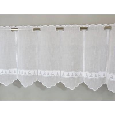 Firana zazdrostka świąteczna choinki renifery biały 346 – Do kuchni – zdjęcie 2