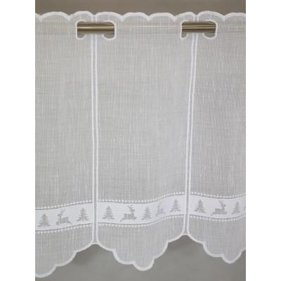 Firana zazdrostka świąteczna choinki renifery biały 346 – Do kuchni – zdjęcie 4