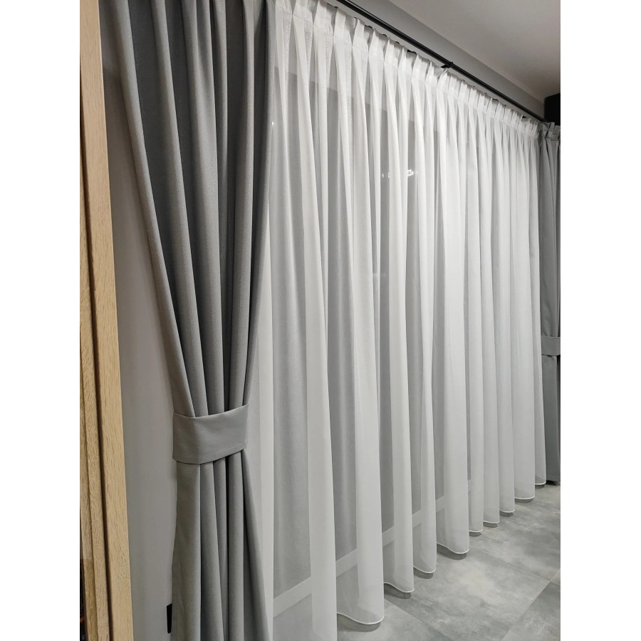 Zasłona gotowa szara połyskująca 347 – Zasłony – zdjęcie 4