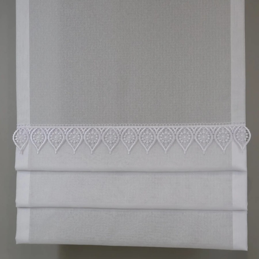 Firana panelowa z białą gipiurą 348 – Firany – zdjęcie 1