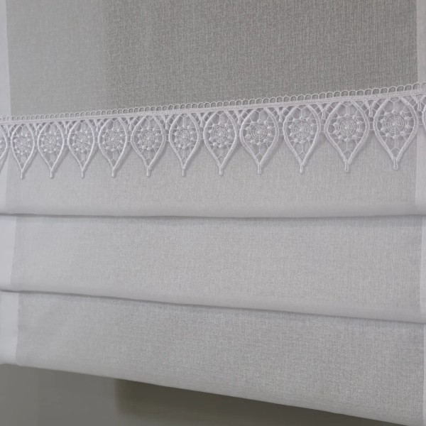 Firana panelowa z białą gipiurą 348 – Firany – zdjęcie 2