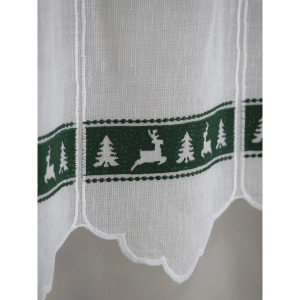 Firana zazdrostka świąteczna choinki renifery zielony 267 – Do kuchni – zdjęcie 7