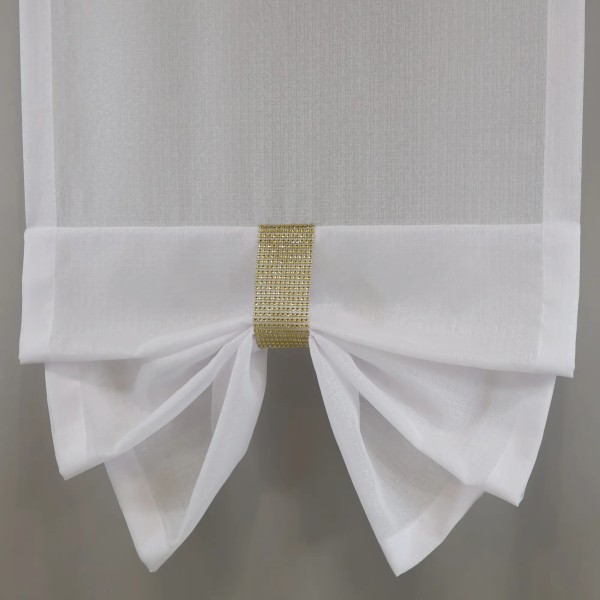 Firana panelowa biały woal sable złote cyrkonie 351 – Firany – zdjęcie 1
